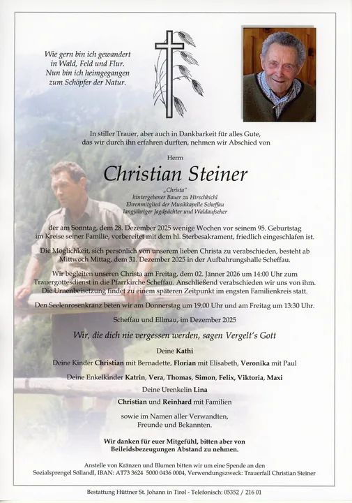 Beerdigung von Christian Steiner
