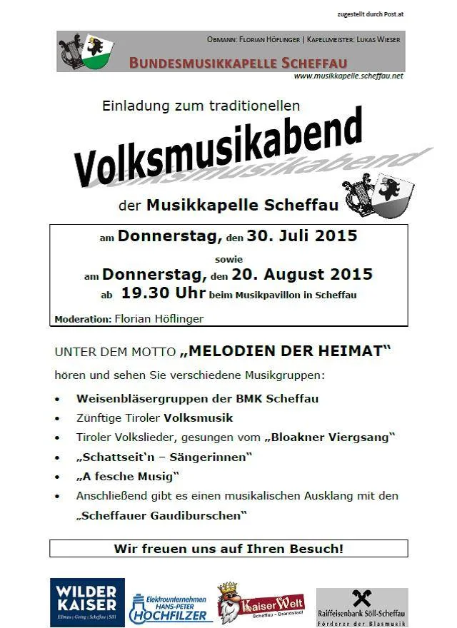 Volksmusikabend "Melodien der Heimat" 2015